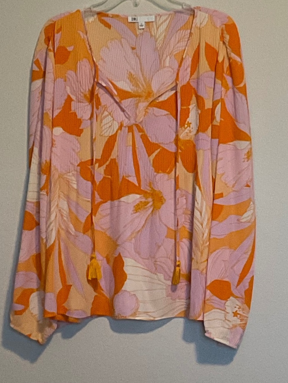 DR2 XL ORANGE, YELLOW AND LAVENDER BLOUSE